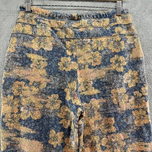 Saturday Sunday Pants Womens S Orange Blue Floral Hig Rise PullOn Jogger Pockets - Picture 7 of 15